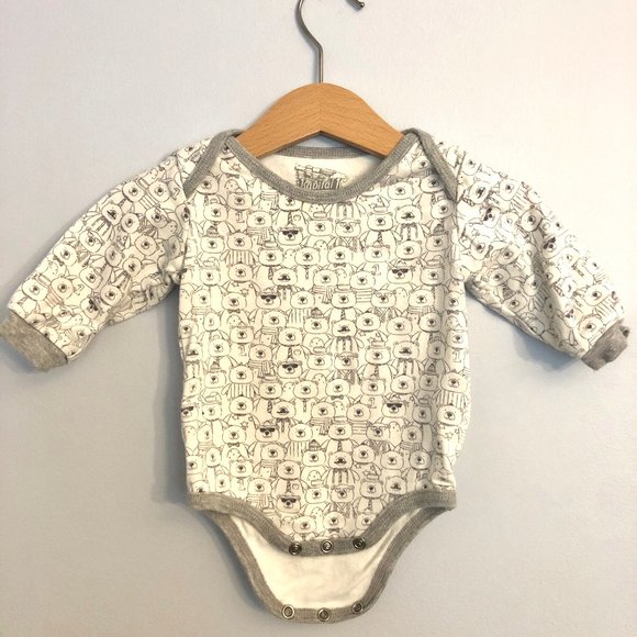 Kapital K Ivory + Gray Bear Bodysuit - Picture 1 of 4